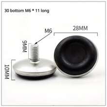 16/32PCS 30 Bottom M6 Adjustable Screw Furniture Legs Display Cabinet Foot Pad Sofa Table Foot Pad Rack Screw Pad Support Foot - Black - View 4