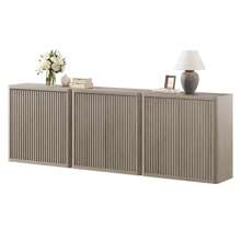 SICOTAS Buffet Cabinet With Storage Sideboard Accent Modern Credenza With Doors & Shelves Fluted 34.6" Tall Media Console Mid Century Coffee Bar Table For Living Room Kitchen Dining Room Hallway - White Alder - 查看 2