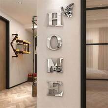 5pcs Acrylic 3D Mirror Wall Decals With Sayings, Ideal For Corridor And Entryway Wall Decor,Stickers,Wall Decal, Vinyl Decal For Home Decorations,Spring Decoration Items Refresh Your Home,Rama Decoration Stickers Gifts Birthday Graduation Room Decor Wall Mirror Mirror For Room Bathroom Decor Living Room Decor - Silver - View 12