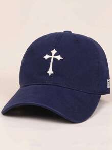 1pc Men's Baseball Cap, New Cross & CATG Letter 3D Embroidery Colorblock Design, Casual Fashion Versatile Curved Brim Sun Hat For Outdoor Sports, Riding, Vacation, Suitable For Daily Wear