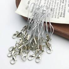 20/50 Pieces Of Silvery Lobster Clasps, Lanyards, Ropes, Mobile Belts, And Charming Nylon Keychains, Suitable For DIY Jewelry Making Accessories - Silver - View 1
