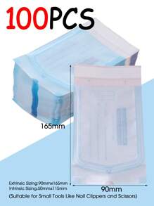 100 Pcs Nail Art Sterilization Bags 5 Sizes Self-Sealing Sterilization Pouches For Manicure Pedicure Tools Disposable Storage Bags For Tweezers Cuticle Pusher Scissors Nail Art Tool Sterilization Storage Bag - Multicolor - View 17