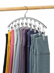 1 件衣架，可旋转挂架，节省空间的弧形衣架，适用于瑜伽裤和紧身裤 - 带 10 个夹子的壁橱整理器，裤子袜子衣架，适用于服装店情人节、情人节婚礼、生日 - 彩色 - 查看 12