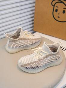 Breathable Sneakers For Kids, Fashionable Casual Sneakers, Spring/Fall - Beige - View 5