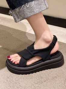 Women's Platform Wedge Sandals, New Sporty Sandals For Summer, Thick Sole Criss-Cross Elastic Strap Roman Beach Sandals