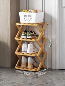 Étagère à chaussures à plusieurs niveaux, sans assemblage requis, étagère à chaussures économique pour la maison, pliable, meuble à chaussures de salon créatif, étagère à chaussures en bois pour petits espaces
