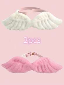 1pc Pink Pet Angel Wing Collar Accessory, Pink Wings White Collar Bow Tie Costume, Pet Apparel For Halloween & Christmas - Multicolor - View 16