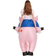 Disfraz inflable de cerdo para adultos, disfraces inflables para mujeres y hombres - Disfraz de cerdo montable para Halloween, carnaval, Navidad y fiestas, disfraces hinchables