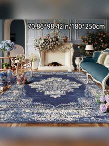 Sehr weicher Samt-Teppich, elegantes Boho-Palast-Design mit lebendigen floralen und barocken Mustern, geeignet für Wohnzimmer, Schlafzimmer, Flur - 1 Stück - Verschiedenfarbig - Übersicht 19
