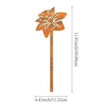 1pc Rustic Metal Flower Potted Decor, Garden Stake Decoration, Vintage Iron Flower, Suitable For Garden, Farm, Yard, Lawn