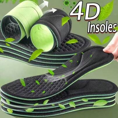 1/2双柔软记忆海绵艾草鞋垫运动除臭鞋垫吸汗抗菌鞋配件