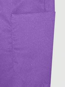 cimmuovere Women's Nurse Scrub Pants, Comfortable Solid Color Simple Multi-Pocket Scrub Pants - Purple - View 6