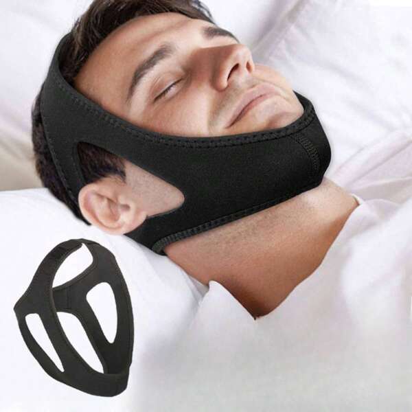 Adjustable Anti-Snoring Chin Strap: Corrects Sleeping Mouth Breathing, Talk In Sleep, And Snoring - Comfortable And Convenient For Sleeping