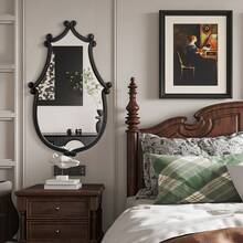 Irregular Wall Mirror - Wall Mirror Decoration Black Wall Decorative Wooden Frame Decoration Four Hanging Methods Suitable For Bathroom, Bedroom, Living Room, Cloakroom, And Entrance