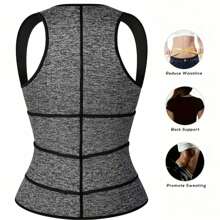 Women's Neoprene Waist Training Vest, Body Shaper, Soft Breathable Sauna Vest, Sports Corset, Fitness Shaper Vest, Invisible Sports Underwear For Women,The Grey. - Grey - View 8