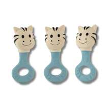 Kit 3 Mordedor Bebê Com Chocalho 100% Natural Super Macio Menino Menina Atóxico Brinquedo