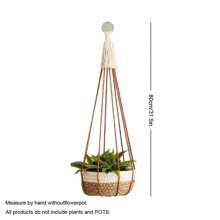 1 szt. wieszak na rośliny makrama, wisząca dekoracja w stylu boho do roślin pnących, ręcznie robiony kolorowy frędzel doniczka do kwiatów wiszący na sznurku wewnątrz - roślina i doniczka nie są dołączone
