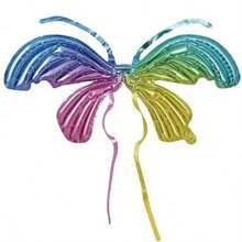 1pc Inflatable Angel Wings Foil Balloon, Colorful Butterfly Backpack Decor, Wholesale For Party, Night Market,