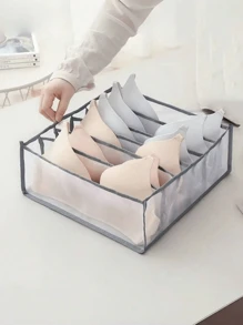 1/2pcs Closet Clothing Storage Shelf, 6-Grid Bra/Underwear Organizer Box, Washable Drawer Cabinet Storage Box, Lingerie Folding Storage Bag - Multicolor - View 13