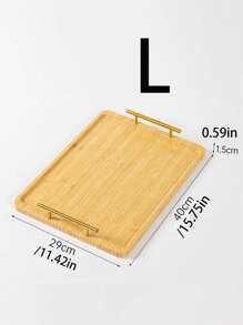 1 pieza Bandeja de vajilla de bambú amarillo, plato rectangular de madera para restaurante, cocina, postre, fruta, café, té, comedor, barbacoa, hotel, bandeja de desayuno en el hogar