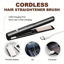 Portable Cordless Hair Straightener , With Ceramic Coating, Hot Comb Hair Straightener For Women, Lightweight & Mini, Type-C Charging Port For Travel Hair Straightener USB Rechargeable Hair Iron Straightener,2 In 1 Wireless Mini Portable USB Hair Straightener Curlinglron, Large-Capacity Lithium Battery Lasting Life, Party, Travel,Mini Wireless Charging Portable USB Clamp Bangs Curling AndStraightening Dual-Purpose Small Hair Straightener