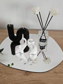 1 buc. Oglindă acrilică asimetrică elegantă, pentru birou, pentru casă modernă, recuzită foto elegantă, organizator de depozitare minimalist nordic și elegant pentru călătorii, perfect pentru Crăciun, Ziua Recunoștinței, Anul Nou și Ziua Îndrăgostiților, îmbunătățește-ți spațiul cu un design funcțional, cadou ideal pentru cei dragi, ridică-ți estetica interioară cu accesorii unice pentru casă.