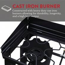 Propane Double Burner Two Burner Camp Stove With Windscreen Outdoor High Pressure Propane 2 Burner Adjustable PSI Regulator And 4ft Steel Braided Hose With Removable Legs - 1 - View 4