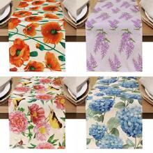 1 Stück Tischläufer mit Blumen- und Vogelmuster, geeignet für Feiertage, Partys, Geburtstage, Abendessen, Küche, Esszimmer, Ganzjahresraum/Wohndekoration - Verschiedenfarbig - Übersicht 2