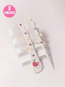 4pcs/2pcs Cute Cartoon Hair Comb Set, Including Air Cushion Comb And Fine Tooth Comb, Suitable For All Hair Types. Smooth Hair Comb Set With Flexible Bristles And Anti-Static Comb. Hairstyle Design Without Knots, Creating A Relaxed Texture, Ideal For Giving Gifts