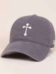 1pc Men's Baseball Cap, New Cross & CATG Letter 3D Embroidery Colorblock Design, Casual Fashion Versatile Curved Brim Sun Hat For Outdoor Sports, Riding, Vacation, Suitable For Daily Wear