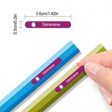 Customizable Purple Name Stickers, Tear-Resistant And Residue-Free, Personalized For Easy Identification, Vibrant Purple Colors With Cute Icon Designs, Waterproof, Ideal For Organizing And Labeling, Perfect For Home, Office, And Travel, High-Quality Adhesive, Personalize With Your Own Text, Great For Office Supplies, Luggage, And Personal Items For Children's Day, For Birthdays School, Home, School Essentials, Customized Stickers, Back To School Supplies - Purple - View 4