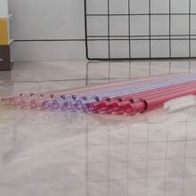 6pcs/12pcs Set Of Plastic Straws, With Straw Cleaning Brush, Pink/Purple/Rose Red Transparent Glitter Straws With Rings, Easy To Clean, Strong Impact Resistance, Reusable Straws, Suitable For 30oz/20oz/16oz Cups, Cups, Water Bottles,School Supplies