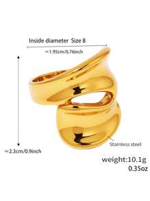 MiDuoDuo 1pc Unique Asymmetrical Smooth Stainless Steel Fashion Accessory, Everyday Wear For Women