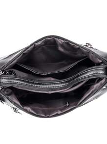 Fashionable Women's Shoulder Bag, Minimalist Unique Style, Large Capacity Multi-Functional, Suitable For Shopping, Gifting, Travel And Outdoor Activities - Black - View 10