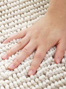 1 件 COSY HOMEER 浴室地毯，超柔软吸水浴室垫，防滑可机洗毛绒浴室地毯，适用于浴室地板、浴缸、淋浴间、黑白渐变雪尼尔浴室垫，超强吸水 - 米色 - 查看 5