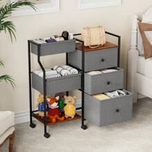 2026 Hot Spring & Summer New Arrival Baby Diaper Caddy Organizer, 3-Tier Rolling Utility Cart With Dividers & Drawers, Sturdy & Easy Assembly, Mobile Storage Cart With Wheels For Nursery, Bedroom & Changing Table – Ideal For Holidays, Daily Gifting & Leisure Activities – New Model - Xám - Xem 4