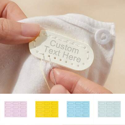 6 piezas de etiquetas personalizables con el nombre de la escuela para ropa, bolsas y edredones - Etiquetas duraderas, lavables y bordadas para uniformes escolares y suministros de guardería, moda de regreso a clases