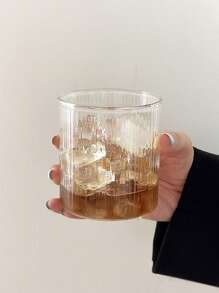1pc/4pcs Vertical Stripe Glass Cup,Straight Design Glass Cup,Straight Coffee Glass Cup,Creative Glass Cup,Vertical Cold Drink Cup,Simple Beverage Cup,Retro Stripe Cup,Ribbed Transparent Coffee Cup,American Latte Coffee Cup,Heat-Resistant Drinking Glass Cup,Transparent Glass Cup,Beer Cup,Cocktail Cup,Summer Beverage Glass Cup,Beverage Cup