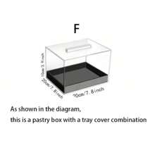 1Set 15" Large Size Cake Display Stand With Lid, Rectangular Tray Pastry Showcase, Luxury Transparent/Black Storage Rack With Dust Cover For Cakes, Desserts, Party Events - Clear - View 13