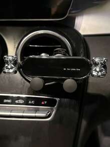 The New Car Phone Holder With A Cute Heart-Shaped Cartoon Design Is A Car Air Vent Navigation Support Bracket For Car Interior Decoration,Upgraded Silver PVC Dashboard Air Vent Mount For Women, Simple And Easy To Install, Air Vent Phone Car Mount, Detachable, Washable, Durable, Can Be Firmly Fixed In The Car, Suitable For Any Model. And Reliable, Firmly Inlaid