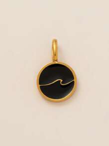 1Pc Personalized Stainless Steel Pendant, DIY Jewelry Accessories, Drip Oil Coating Pattern, Suitable For Bracelets, Necklaces, Earrings