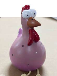 1-3 piezas de decoración de resina con patas largas de pollo, decoración de patio, pollo cómico con ojos grandes, colgante de pollo con patas largas, decoración del patio