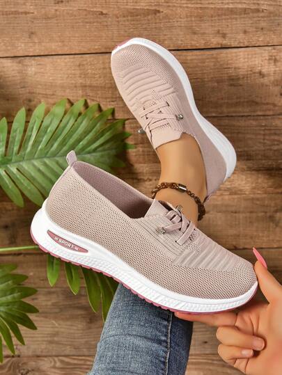 Women's Lightweight Running Sneakers, Breathable Lace Up Outdoor Tennis Trainers, Comfy Walking Sports Shoes ByYQUS