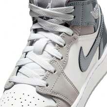 Big Kid's Jordan 1 Mid SE White/Cool Grey-Medium Grey (HF3193 100) - White - View 3