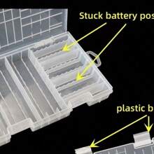 1pc Large Capacity Battery Storage Box, Suitable For AA/Battery Box, 9V Battery/AAA Battery And Multi-Section Battery Storage, Battery Storage, Multi-Function Battery Slot, Storage Plastic Box, Transparent Storage Box, Suitable For Household Toys/Remote Control Battery Storage, / Multi-Function Transparent Plastic Empty Storage Box, Used For Storing Earrings, Rings, Jewelry, Nail Art Supplies, Nail Art Tools, Nail Art Accessories, Jewelry Decorations And Storage. Suitable As A Gift For Women - Transparent White - View 12