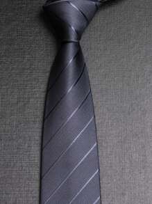 1 件男士 7CM 拉链领带，新郎婚礼领带（黑灰条纹），西装配饰拉链领带，圣诞节、感恩节、新年节日礼物 - 彩色 - 查看 15