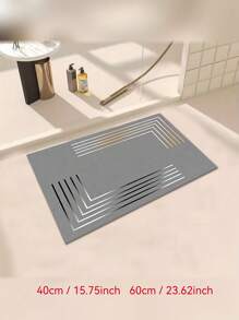 Luxury Anti-Slip Silica Gel Mat - Soft, Absorbent, Quick-Dry, Elegant Gray & Gold Striped Design - Ideal For Kitchen, Bathroom, Entryway - Durable Rubber Backing, Hand Wash Only - Multicolor - View 15