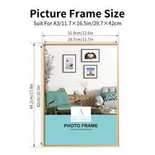 1 件/3 件金属相框，铝制相框，适合墙壁或桌面展示、海报、艺术相框、简约时尚铝合金框架，适用于家庭客厅、卧室、办公室装饰，尺寸包括金色、银色、黑色铝制框架，30X40cm/A3/A4。 - 1pc - 查看 15