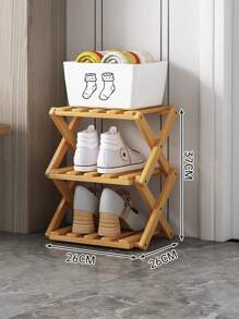 Étagère à chaussures à plusieurs niveaux, sans assemblage requis, étagère à chaussures économique pour la maison, pliable, meuble à chaussures de salon créatif, étagère à chaussures en bois pour petits espaces