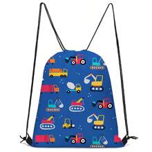 Mochila con cordón ligera, mochila escolar con estampado de dinosaurios de dibujos animados, mochila deportiva y de viaje duradera de poliéster
